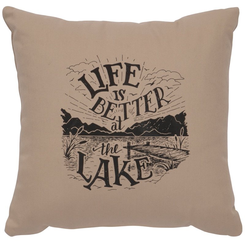 "Life is Better" Image Pillow - Cotton Alabaster