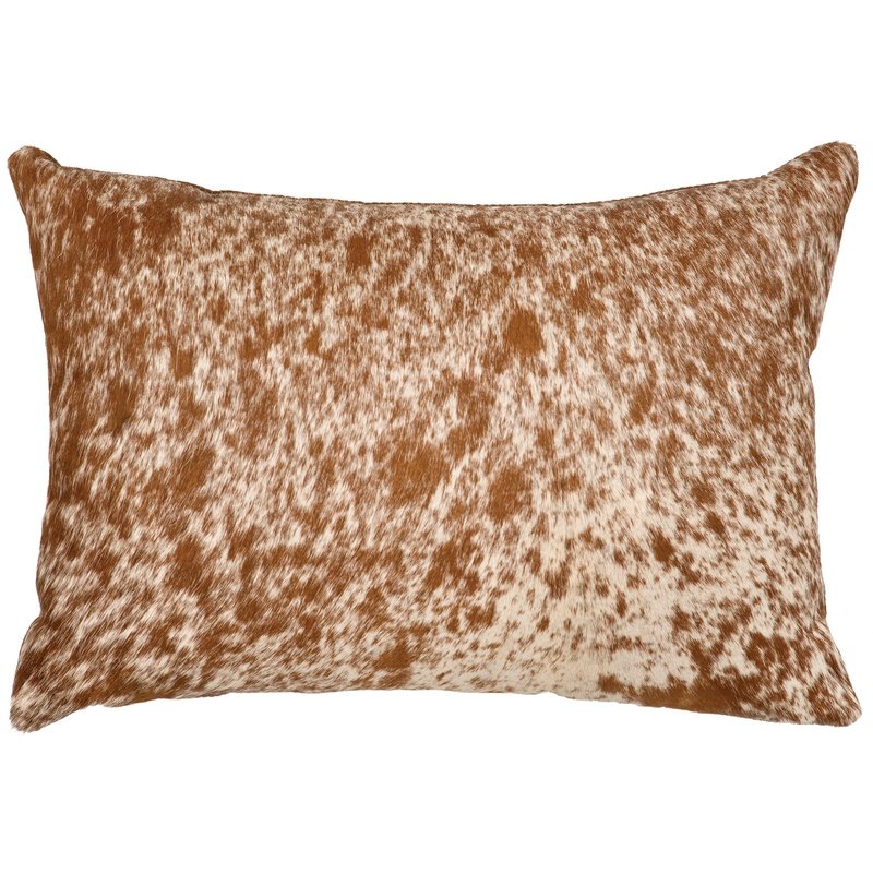 Speckled Light Brown Leather Pillow (12"x18")