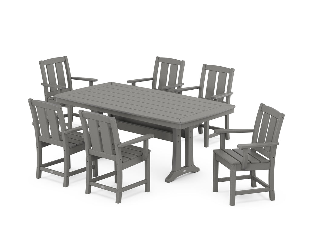 Mission Arm Chair 7-Piece Dining Set with Trestle Legs Photo