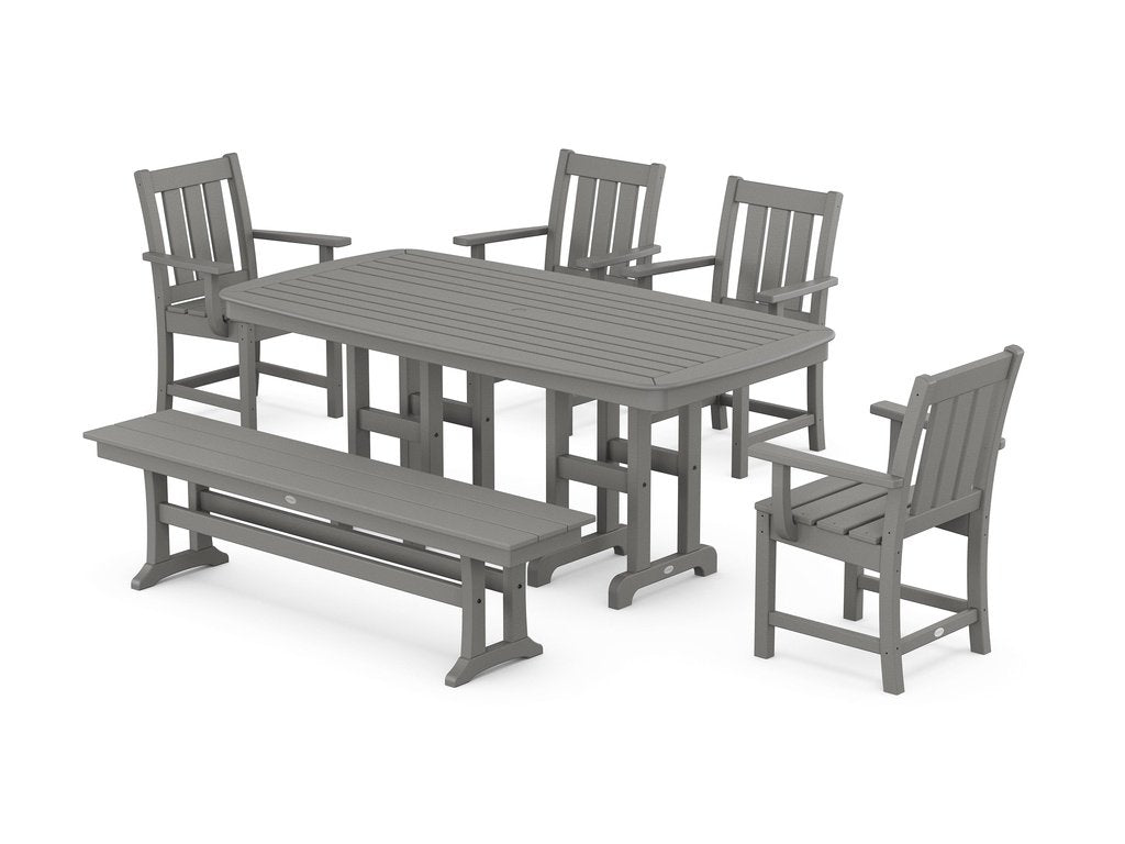 POLYWOOD Oxford 6Piece Dining Set with Bench Retreat Home Furniture
