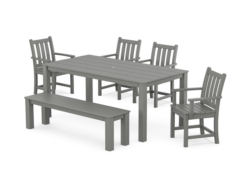 Traditional Garden 6-Piece Parsons Dining Set with Bench Photo