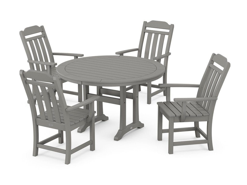 Country Living 5-Piece Round Dining Set with Trestle Legs Photo