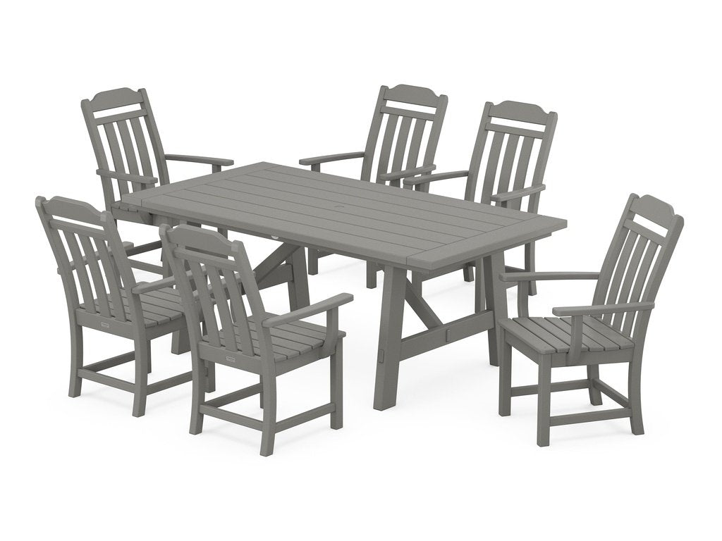 Country Living Arm Chair 7-Piece Rustic Farmhouse Dining Set Photo