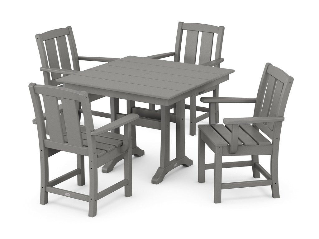 Mission 5-Piece Farmhouse Dining Set with Trestle Legs Photo