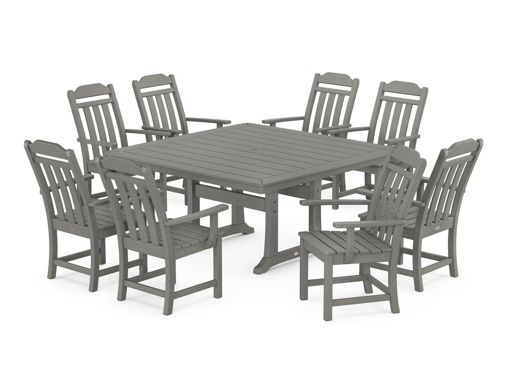 Country Living 9-Piece Square Dining Set with Trestle Legs Photo