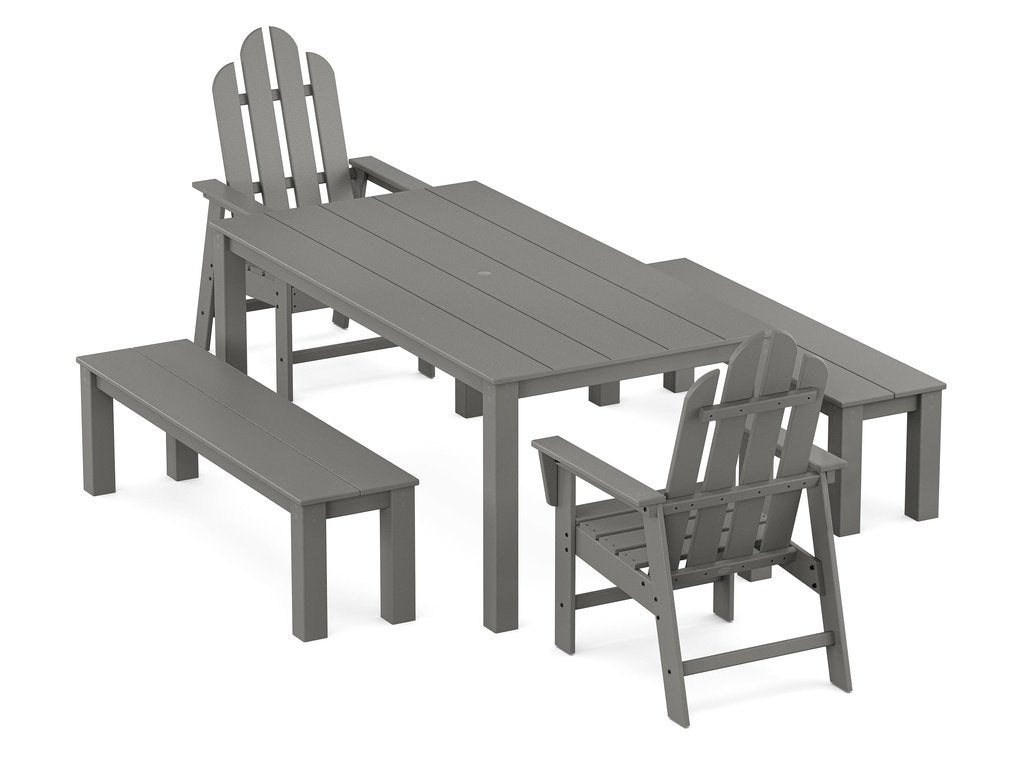 Long Island 5-Piece Parsons Dining Set with Benches Photo