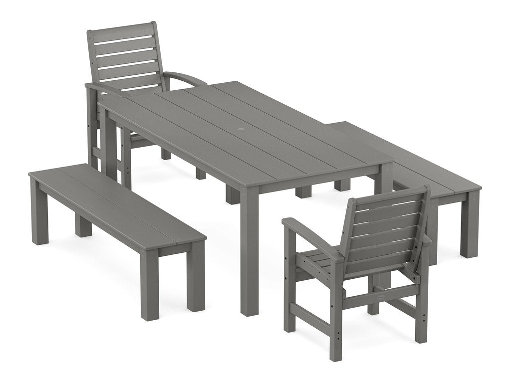 Signature 5-Piece Parsons Dining Set with Benches Photo