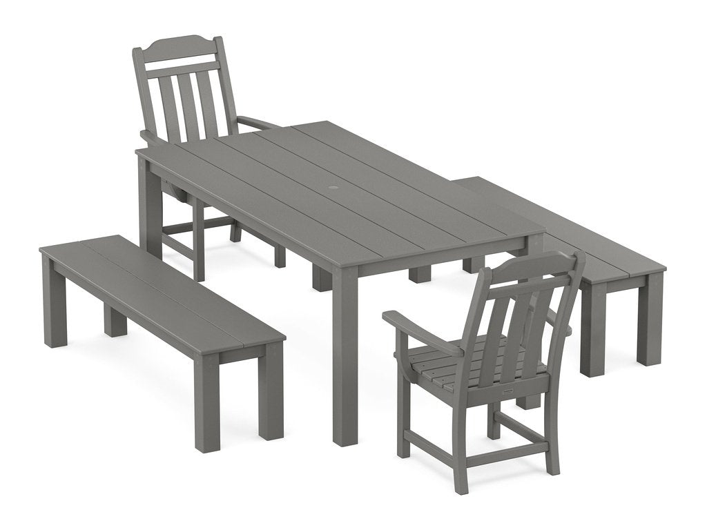 Country Living 5-Piece Parsons Dining Set with Benches Photo