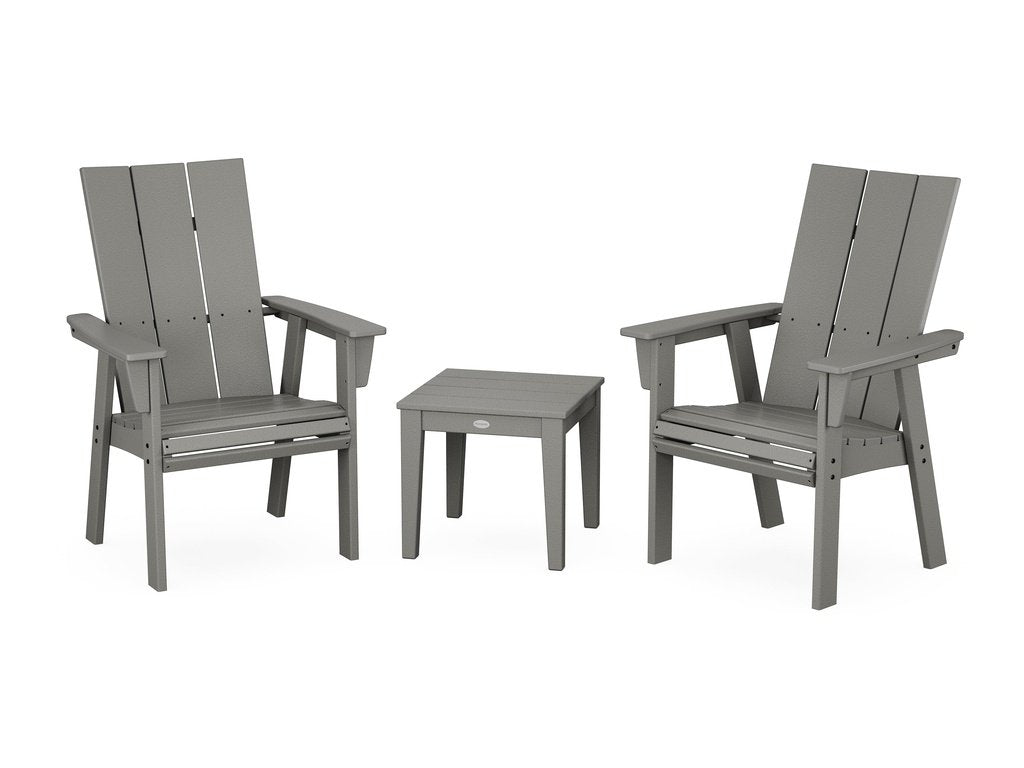 Modern 3-Piece Curveback Upright Adirondack Chair Set Photo