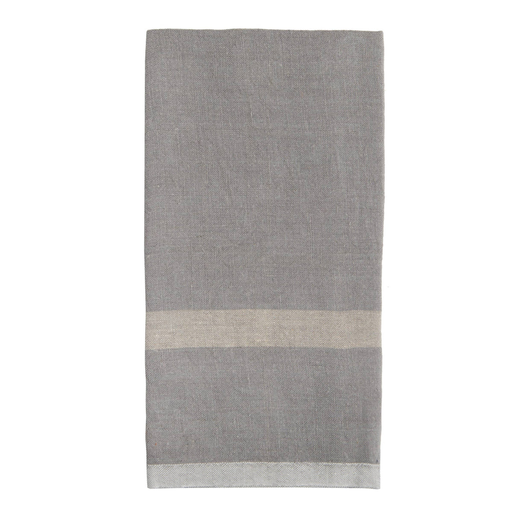 Laundered Linen Grey Natural Towel 2 Pack