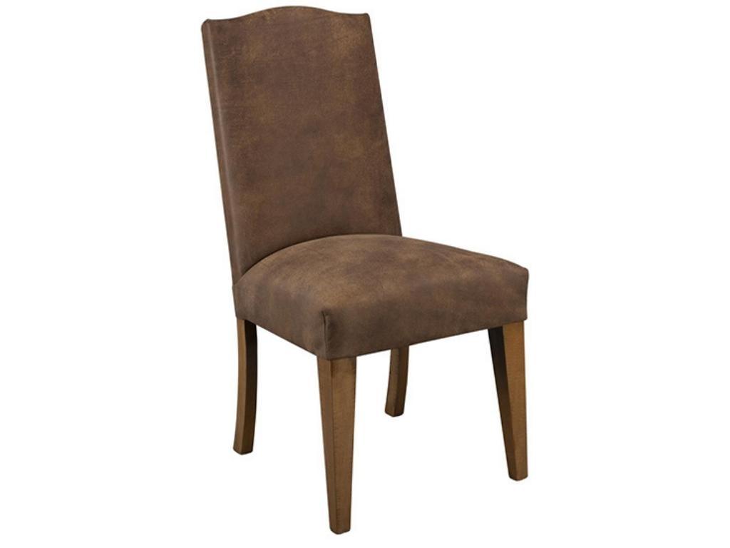 Dutton Round Top Upholstered Side Chair with Leather Seat