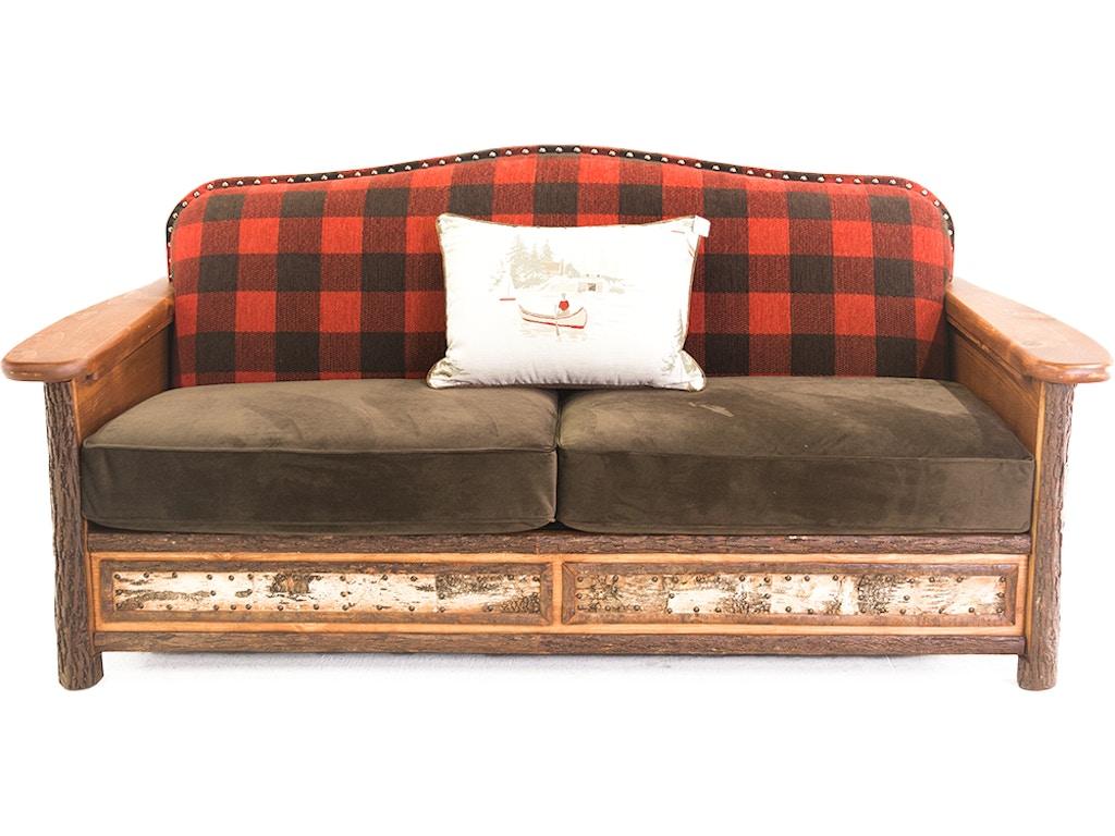 Old Hickory  -Woodland Sofa - Buffalo Check