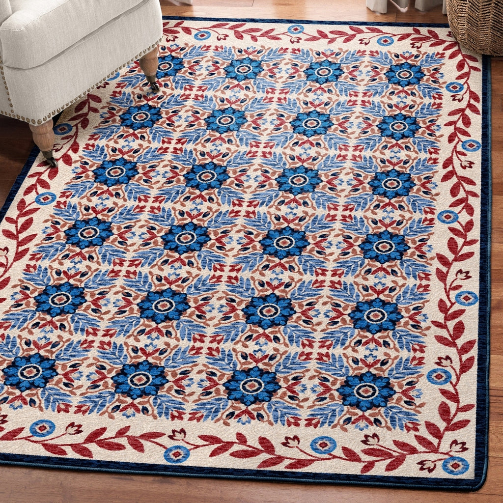 United Quilt | Antique Red White & Blue Rug