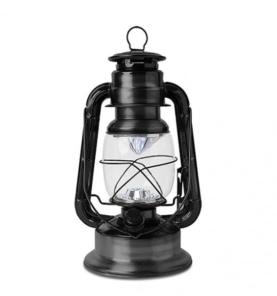 Black Metal Led Hurricane Lantern - Retreat Home Furniture