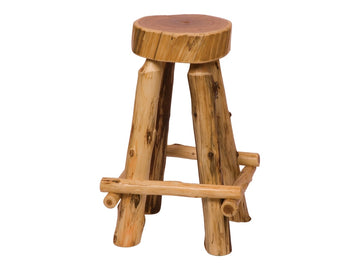 Cedar Slab Counter Stool - Outside footrests - Retreat Home Furniture