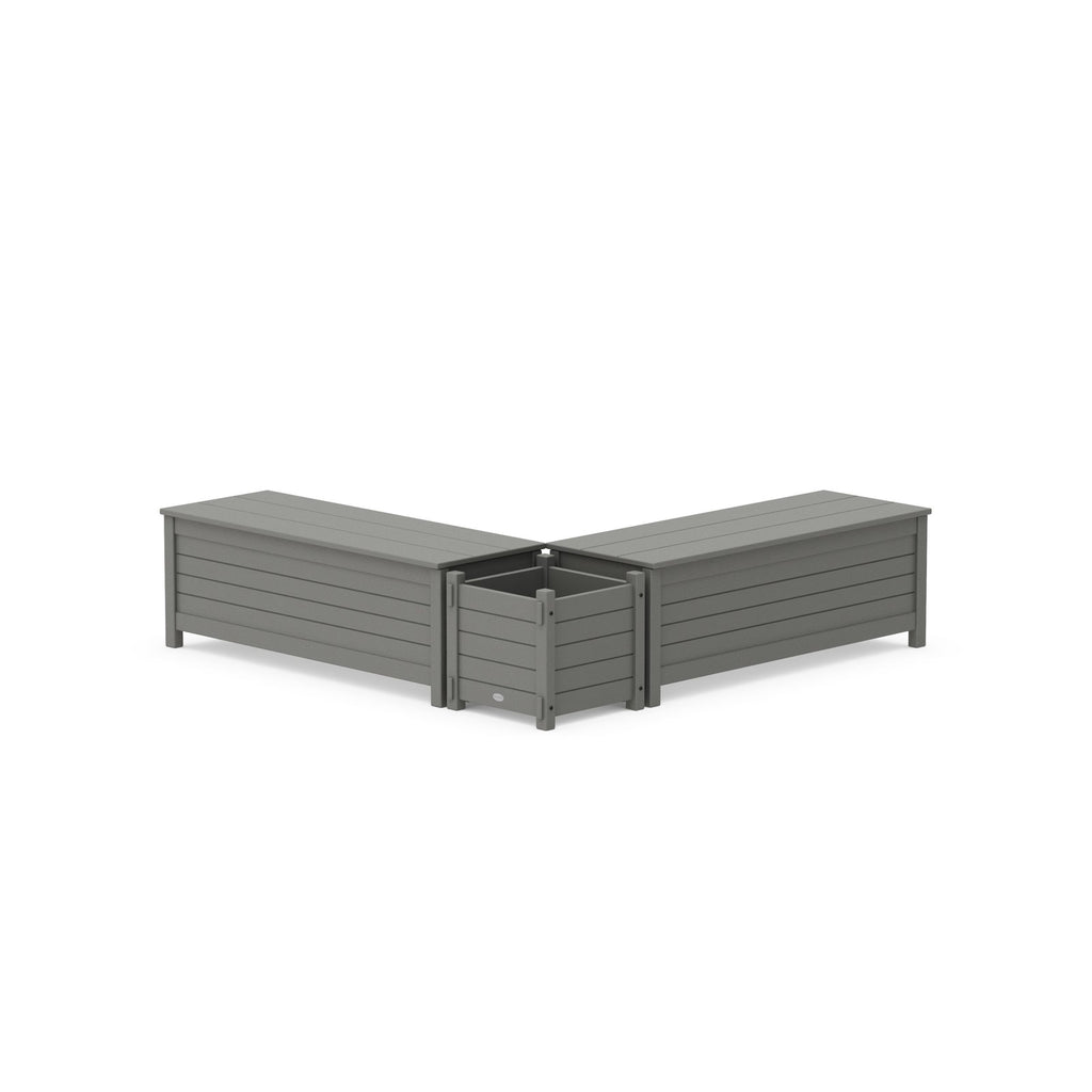 48 plastic planter box POLYWOOD 48" Nautical L- Shaped Planter Storage Bench Set – Planter & Bench  Set