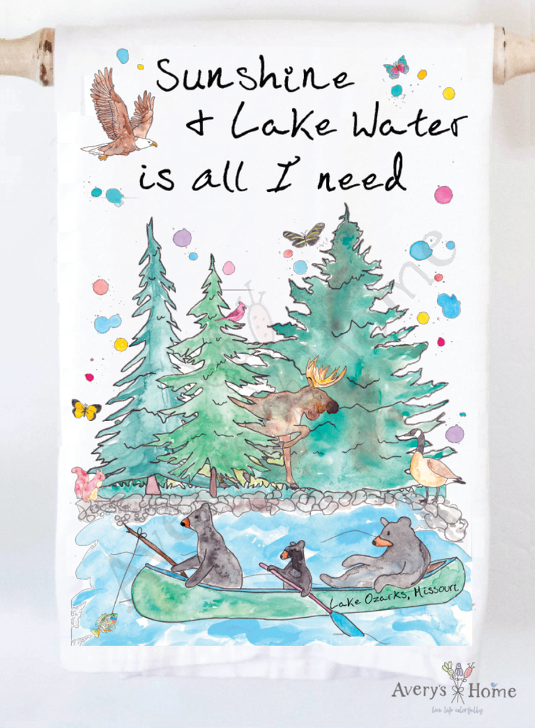 Sunshine & Lake / River Water Kitchen Towel - Retreat Home Furniture
