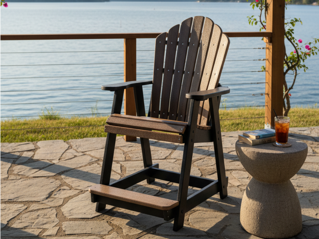 Tru 180 – Bar Chairs & Stools - Outdoor – Walnut – Black