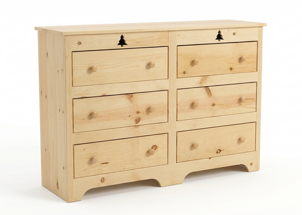 6 Drawer Pine Dresser with Tree Cut-Out 6 Drawer Pine Dresser with Tree Cut-Out