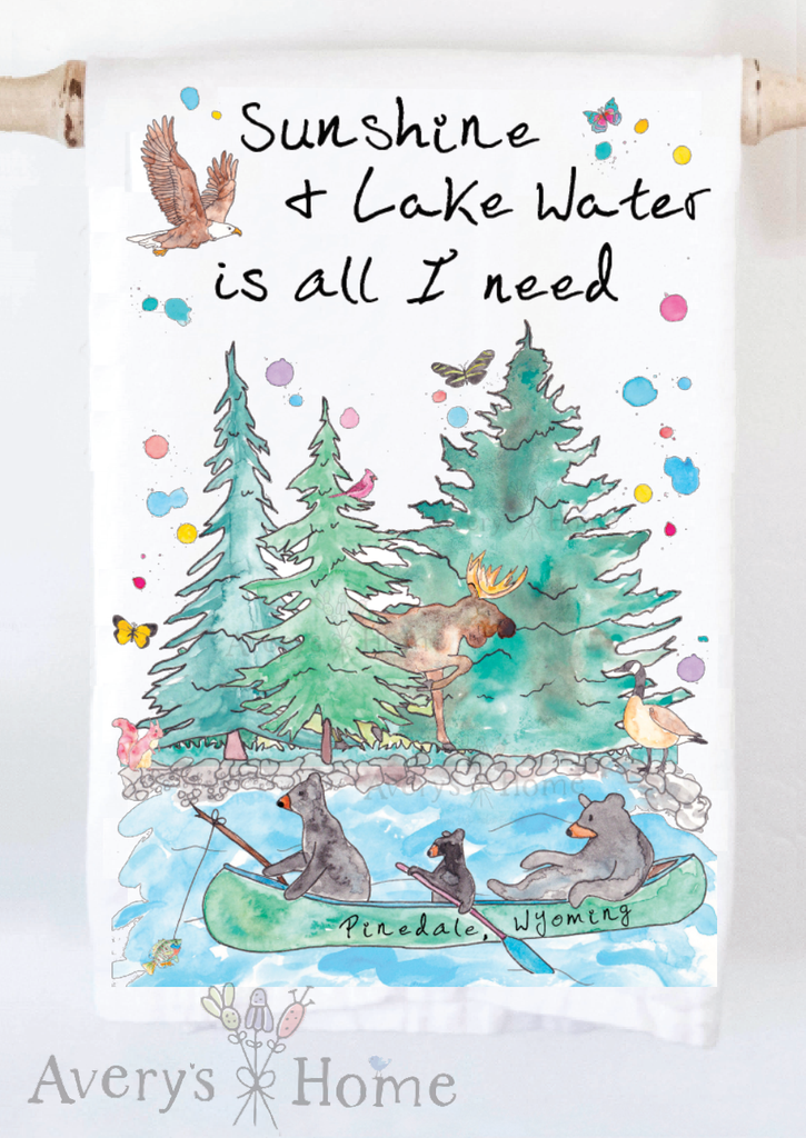 Sunshine & Lake / River Water Kitchen Towel - Retreat Home Furniture