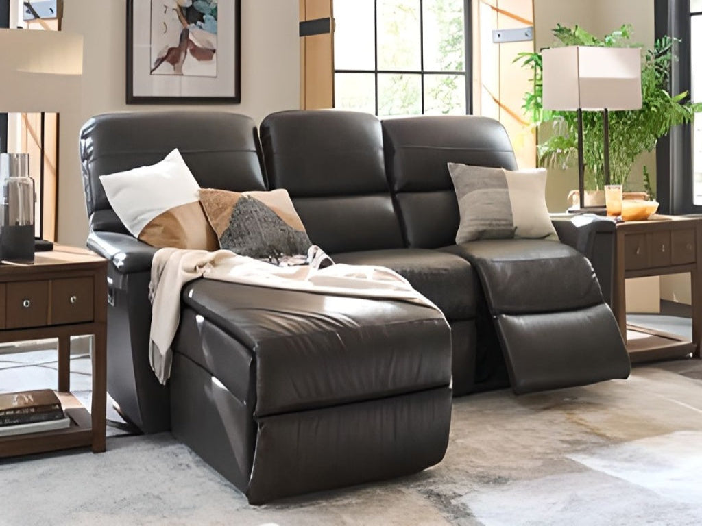 Ava Modular Loveseat & Chaise | Mineral Leather Retreat Home Furniture
