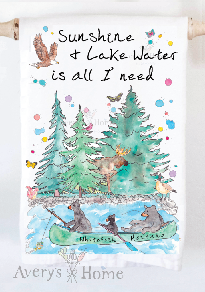 Sunshine & Lake / River Water Kitchen Towel - Retreat Home Furniture