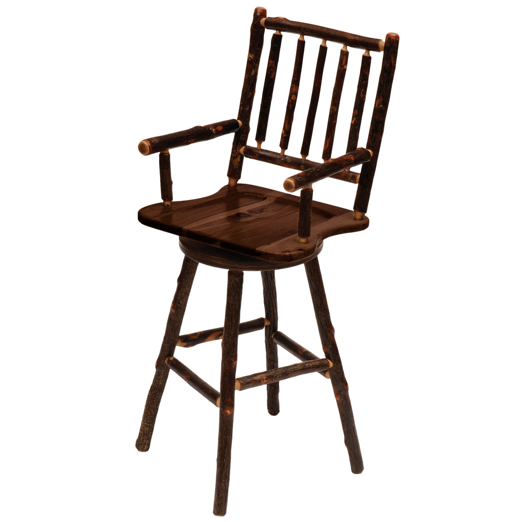 Hickory Heritage Swivel Counter Stool with Arms - Retreat Home Furniture