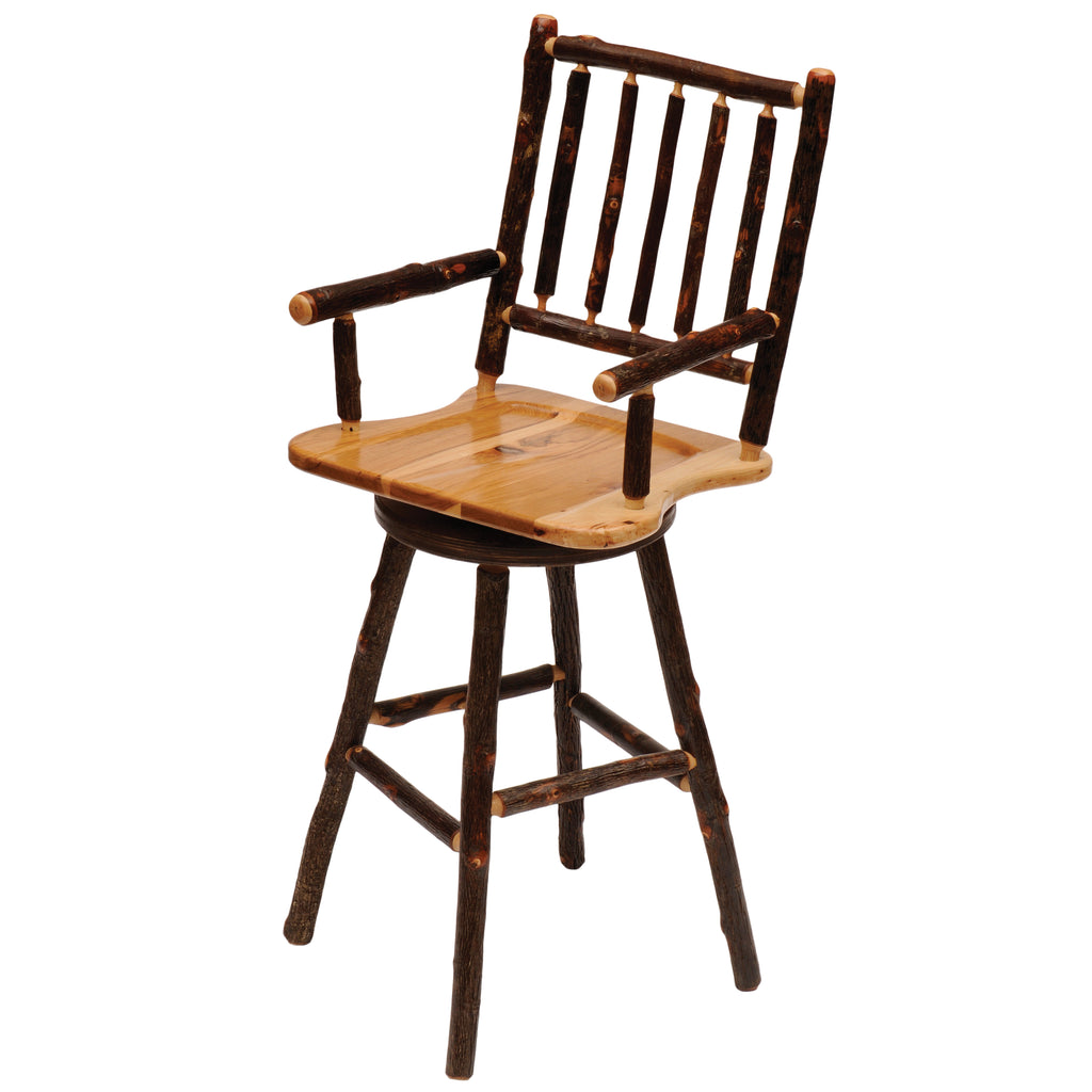 Hickory Heritage Swivel Counter Stool with Arms - Retreat Home Furniture