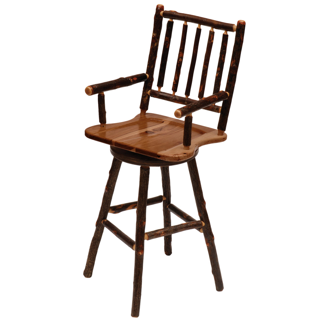 Hickory Heritage Swivel Counter Stool with Arms - Retreat Home Furniture
