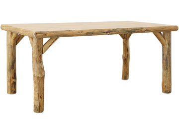 Rustic Red Pine Log Dining Table
