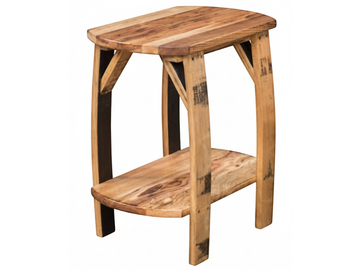 Rustic Barrel End Table Retreat Home Furniture