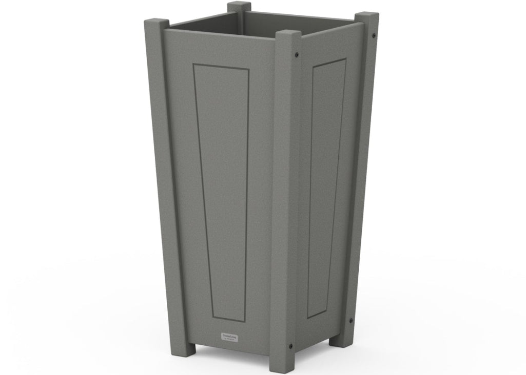square plastic planter boxes POLYWOOD Country Living Tapered Square Planter Box in Slate Grey