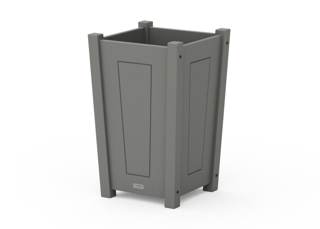 plastic outdoor planter boxes POLYWOOD Country Living Tapered Square Short Planter Box in Slate Grey