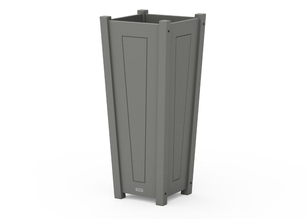 tall plastic planter box Country Living Tapered Square Tall Planter Box Slate Grey