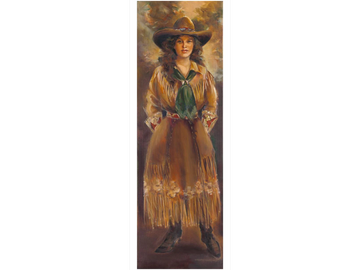 Cowgirl with Green Scarf