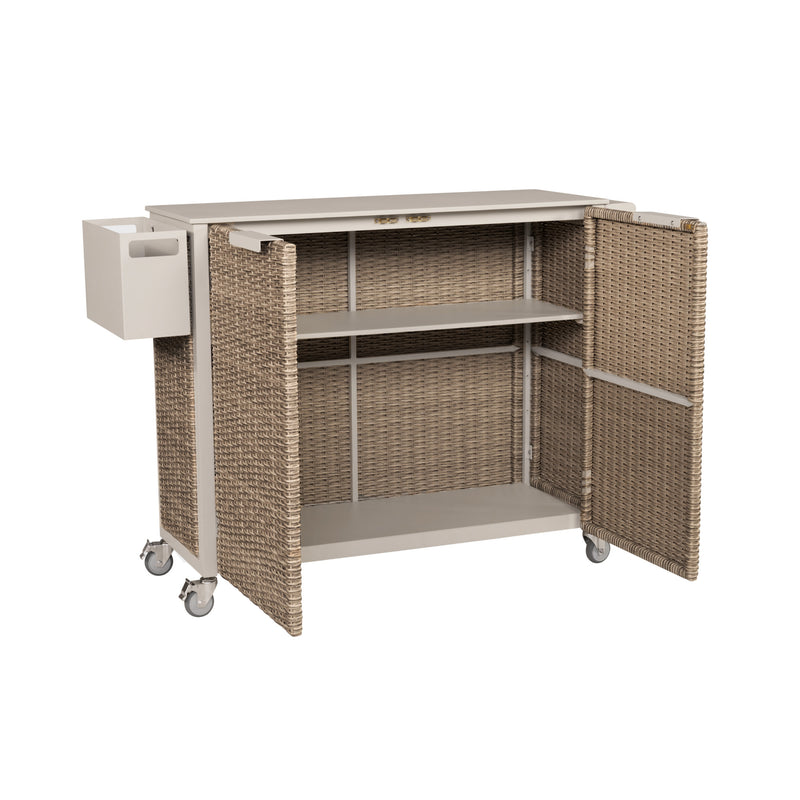Vista Wicker Serving Buffet Cart | Floor Model Closeout - Retreat Home Furniture