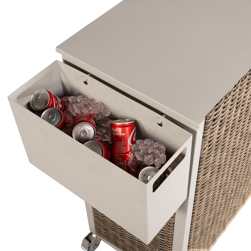 Vista Wicker Serving Buffet Cart | Floor Model Closeout - Retreat Home Furniture