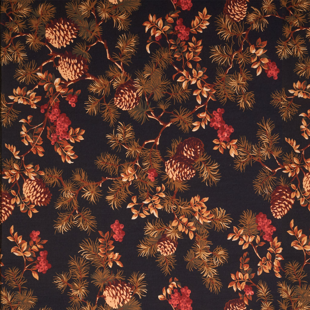 Vintage Pines-Black | Grade 20 Fabric by the yard