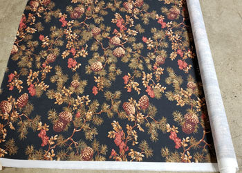 Vintage Pines-Black | Grade 20 Fabric by the yard
