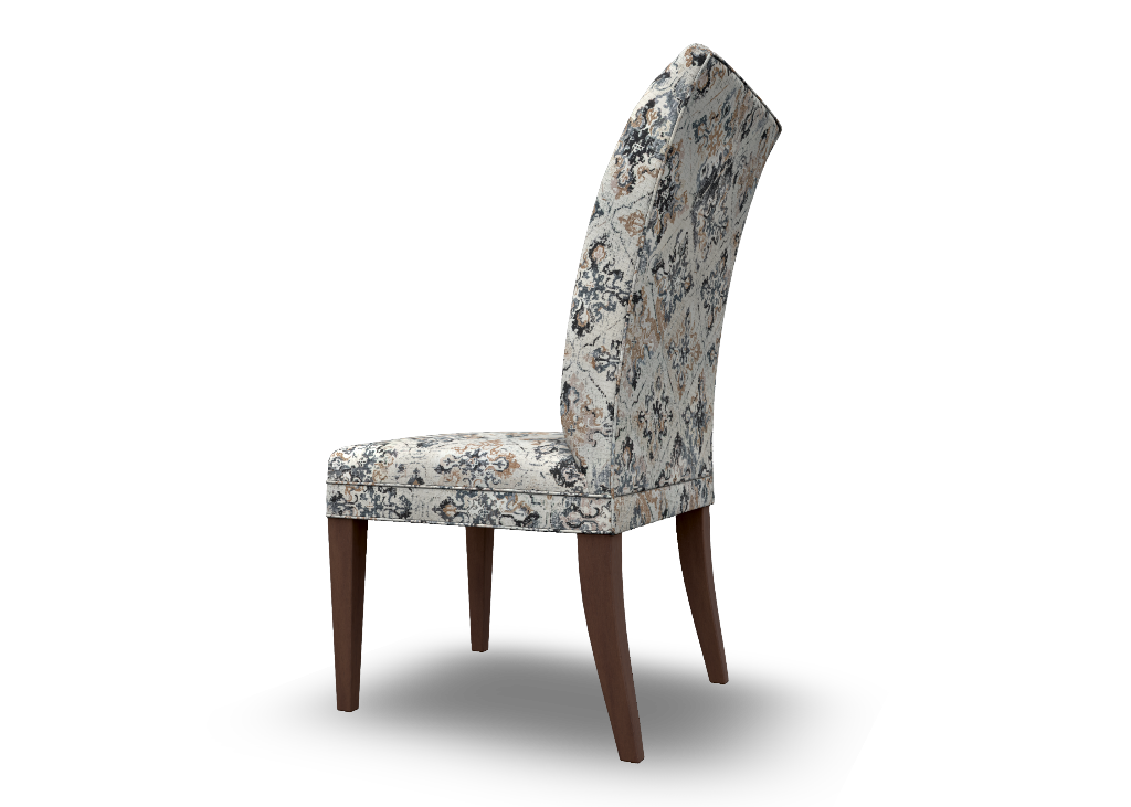 Floral-patterned chair on a white background