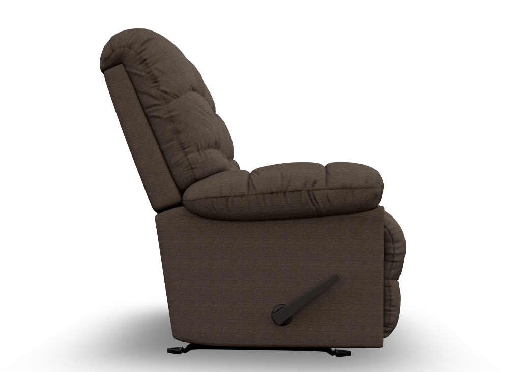 Brown recliner chair on a white background