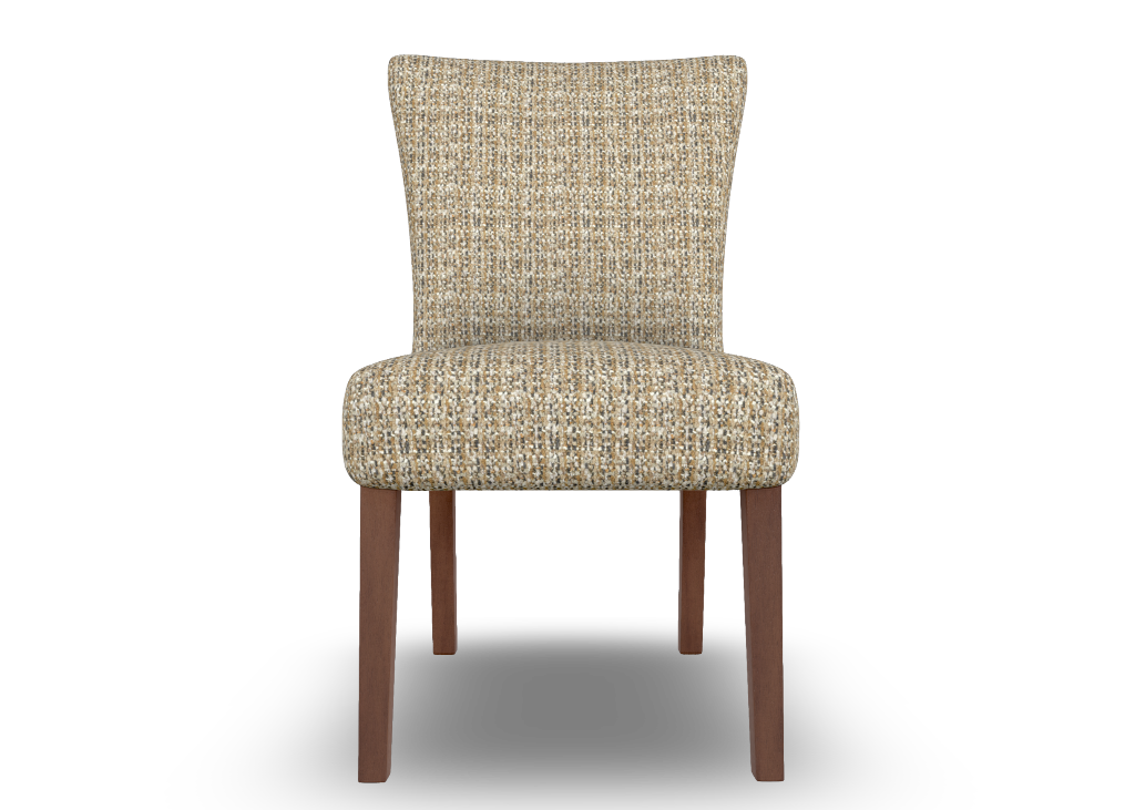 Textured chair with wooden legs on a white background