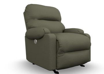 Green recliner chair on a white background