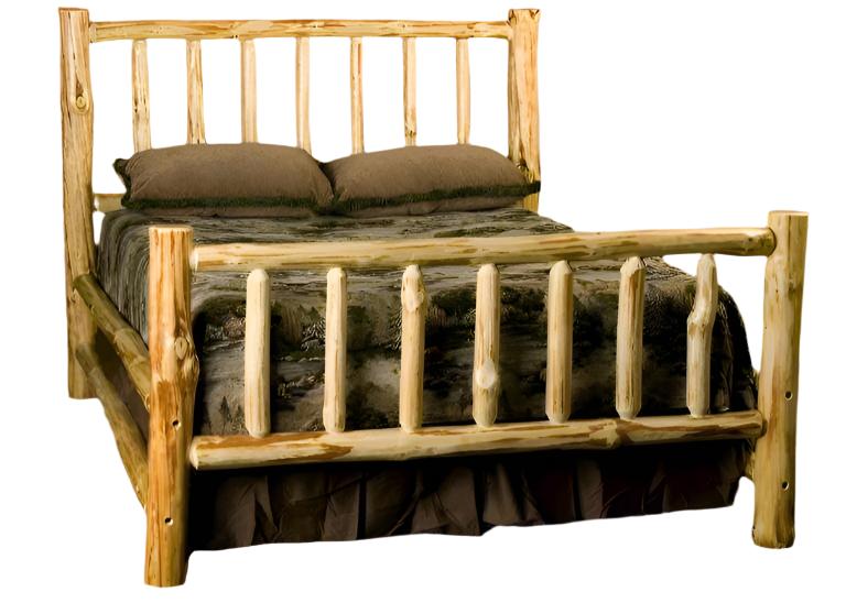 King Natural Log Bedstead - Retreat Home Furniture