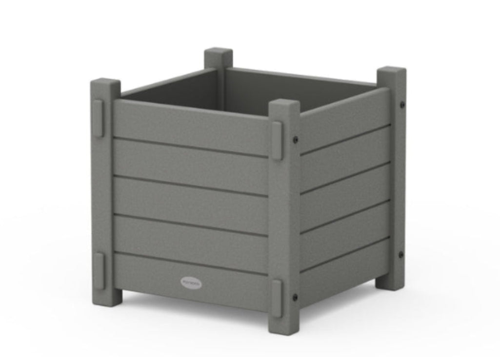 POLYWOOD Nautical Square Planter Box in Slate Grey