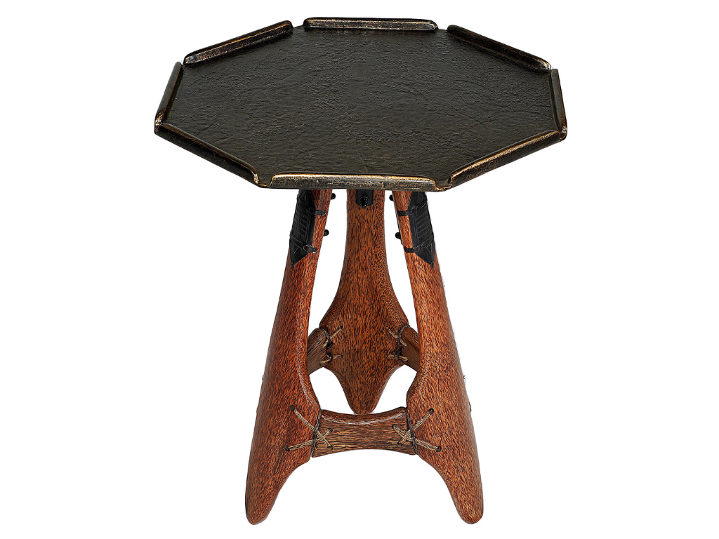 Java Rocket Table Navajo Rocket Side Table with Bronze Top | Leather Chair | Pacific…
