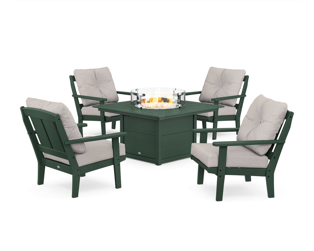 Mission 5-Piece Deep Seating Set with Fire Pit Table Retreat Home Furniture