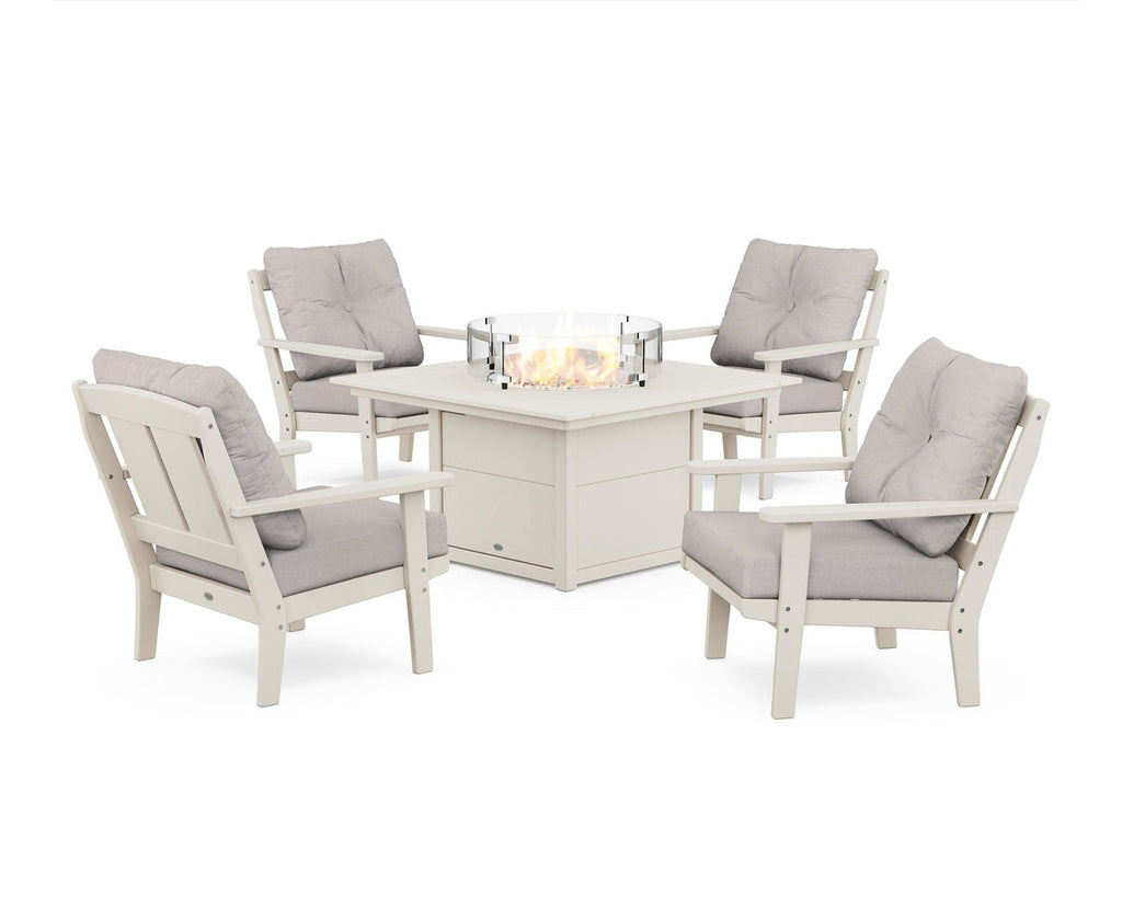 Mission 5-Piece Deep Seating Set with Fire Pit Table Retreat Home Furniture