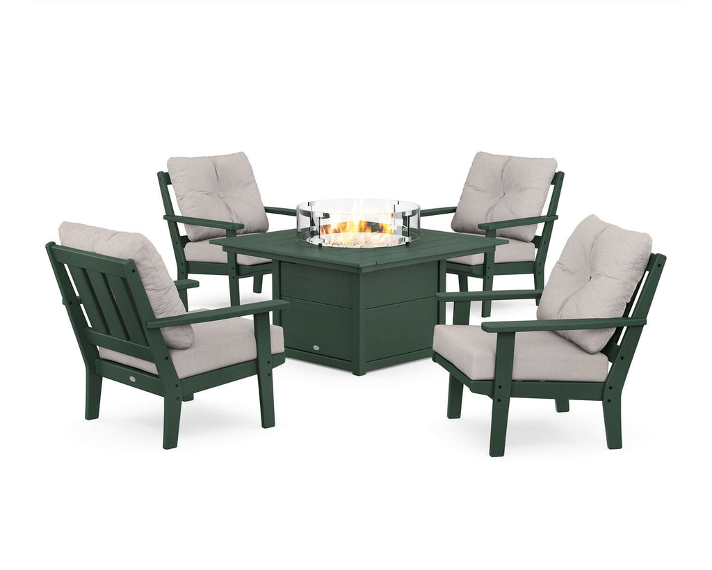 Oxford 5-Piece Deep Seating Set with Fire Pit Table Retreat Home Furniture