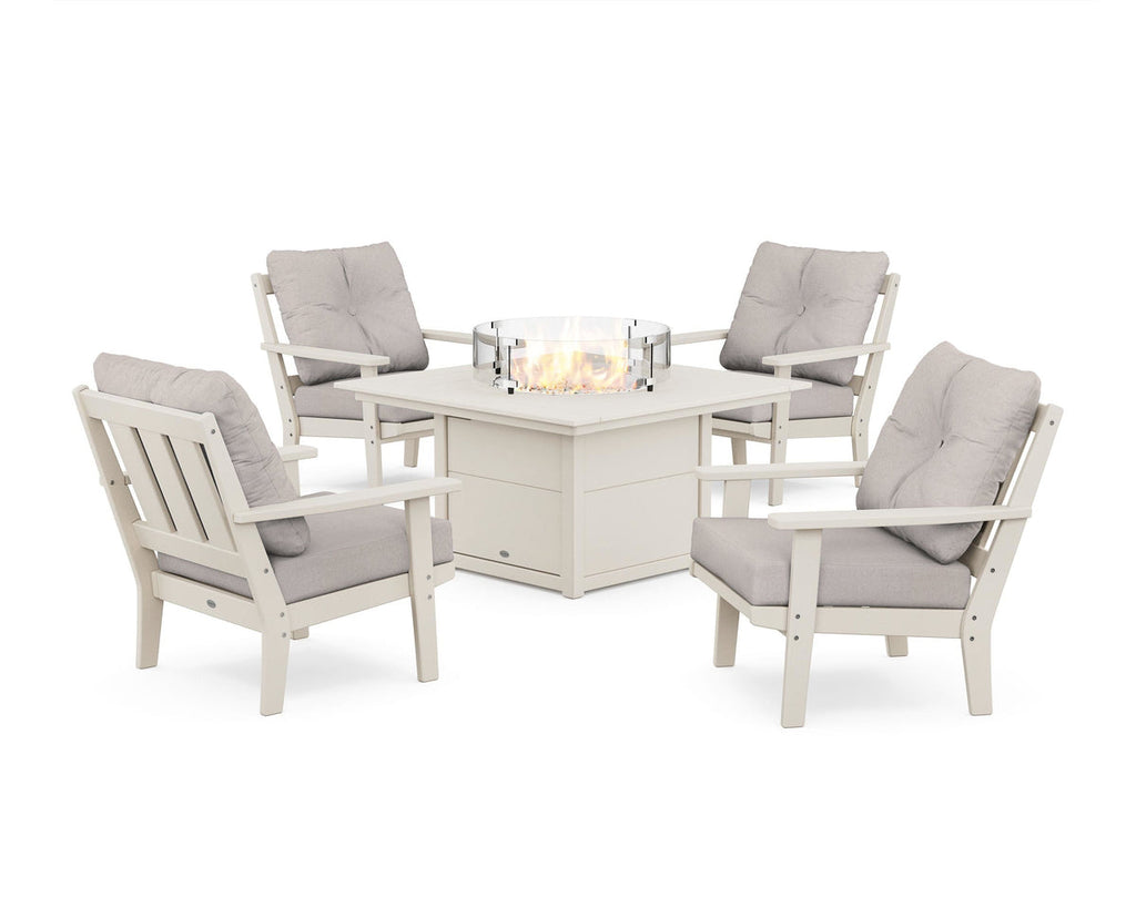 Oxford 5-Piece Deep Seating Set with Fire Pit Table Retreat Home Furniture